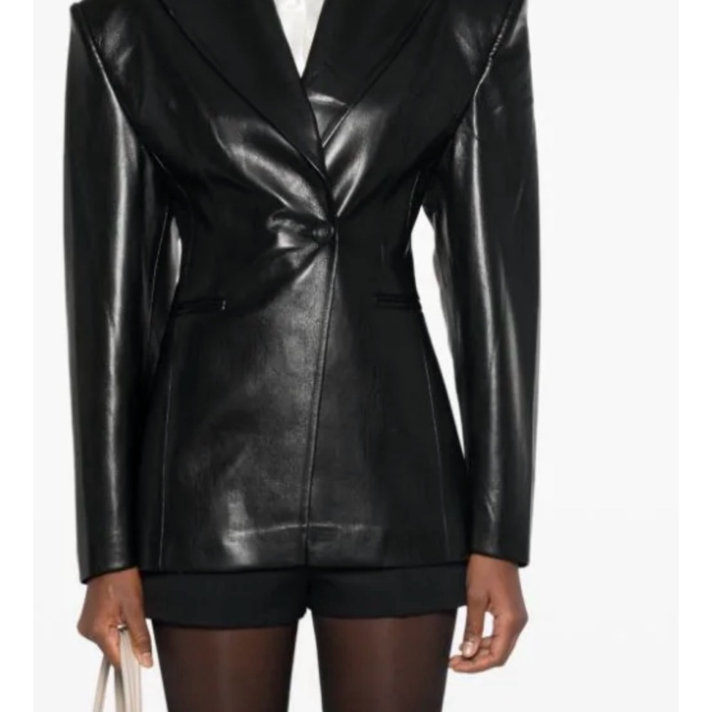 The Andamane Ottavia Hourglass Vegsn Leather Blazer - Size 42 - Picture 5 of 6